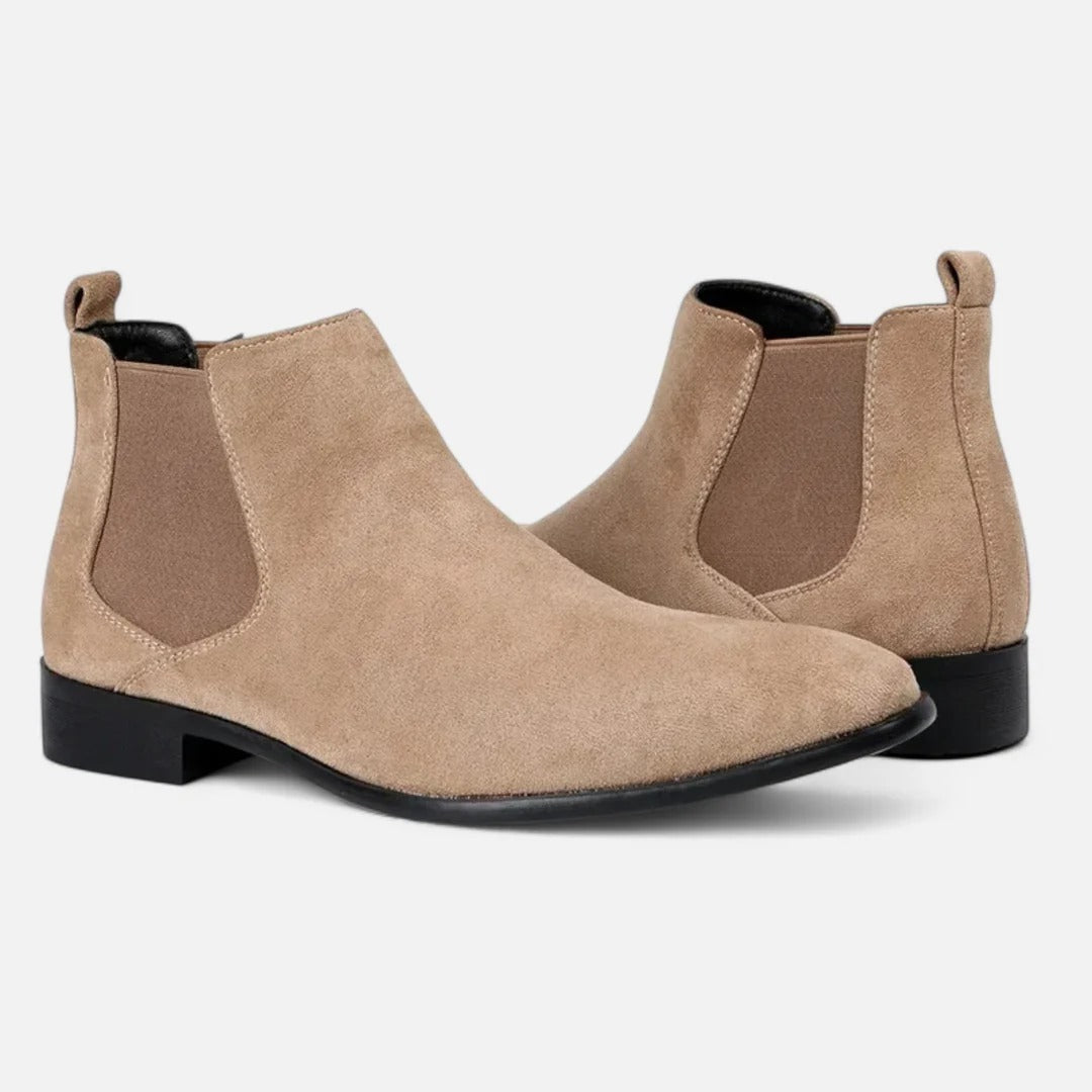 Men’s Suede Chelsea Boots – Square Toe