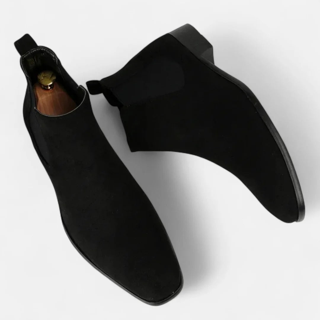 Men’s Suede Chelsea Boots – Square Toe