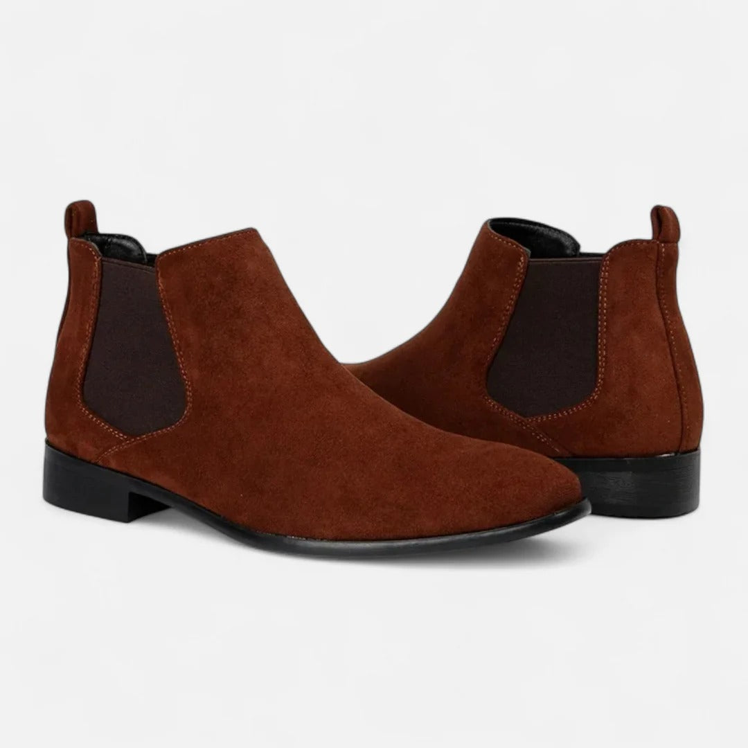 Men’s Suede Chelsea Boots – Square Toe