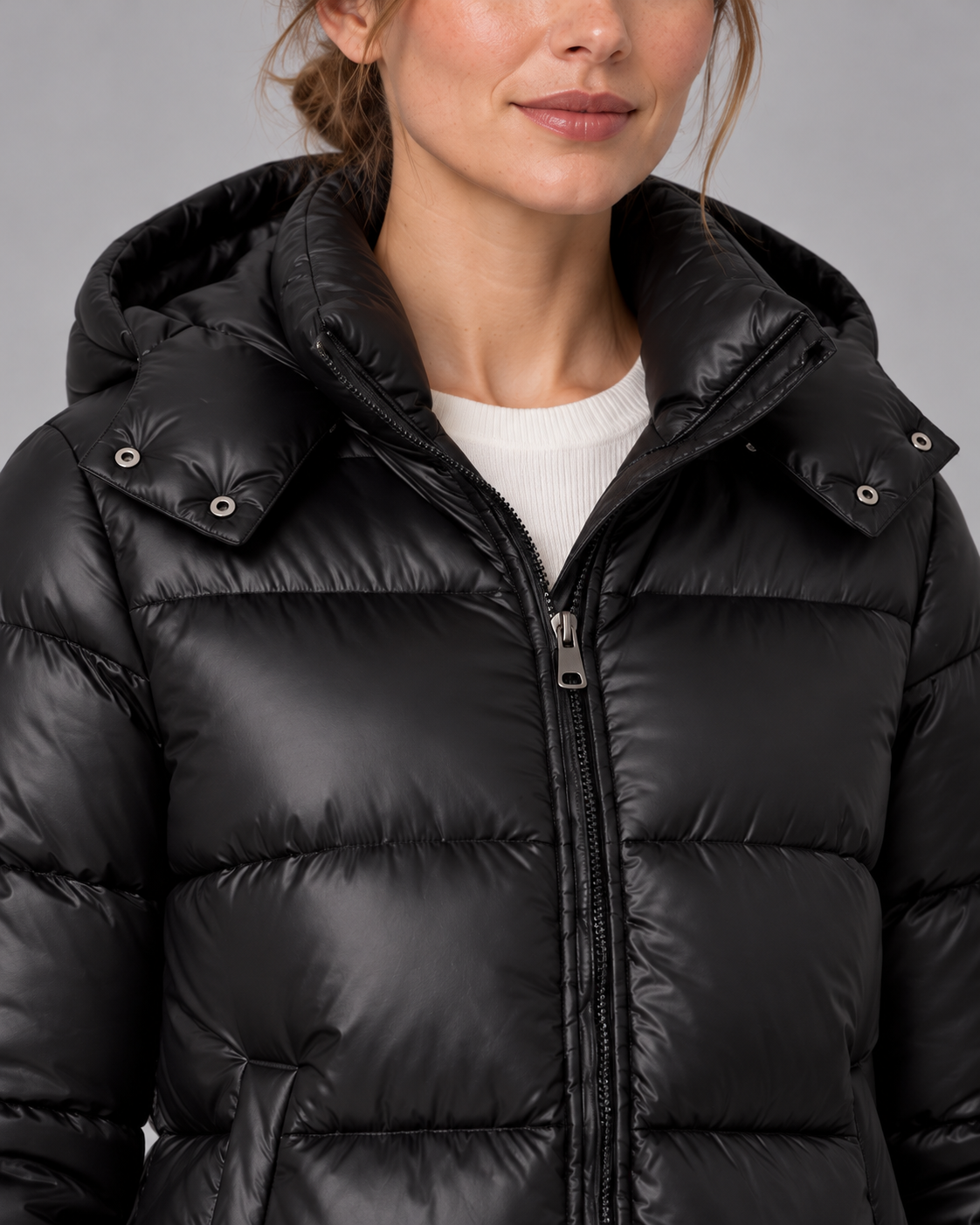 Ladies Puffer Jacket – Lightweight Hooded Quilted Winter Coat