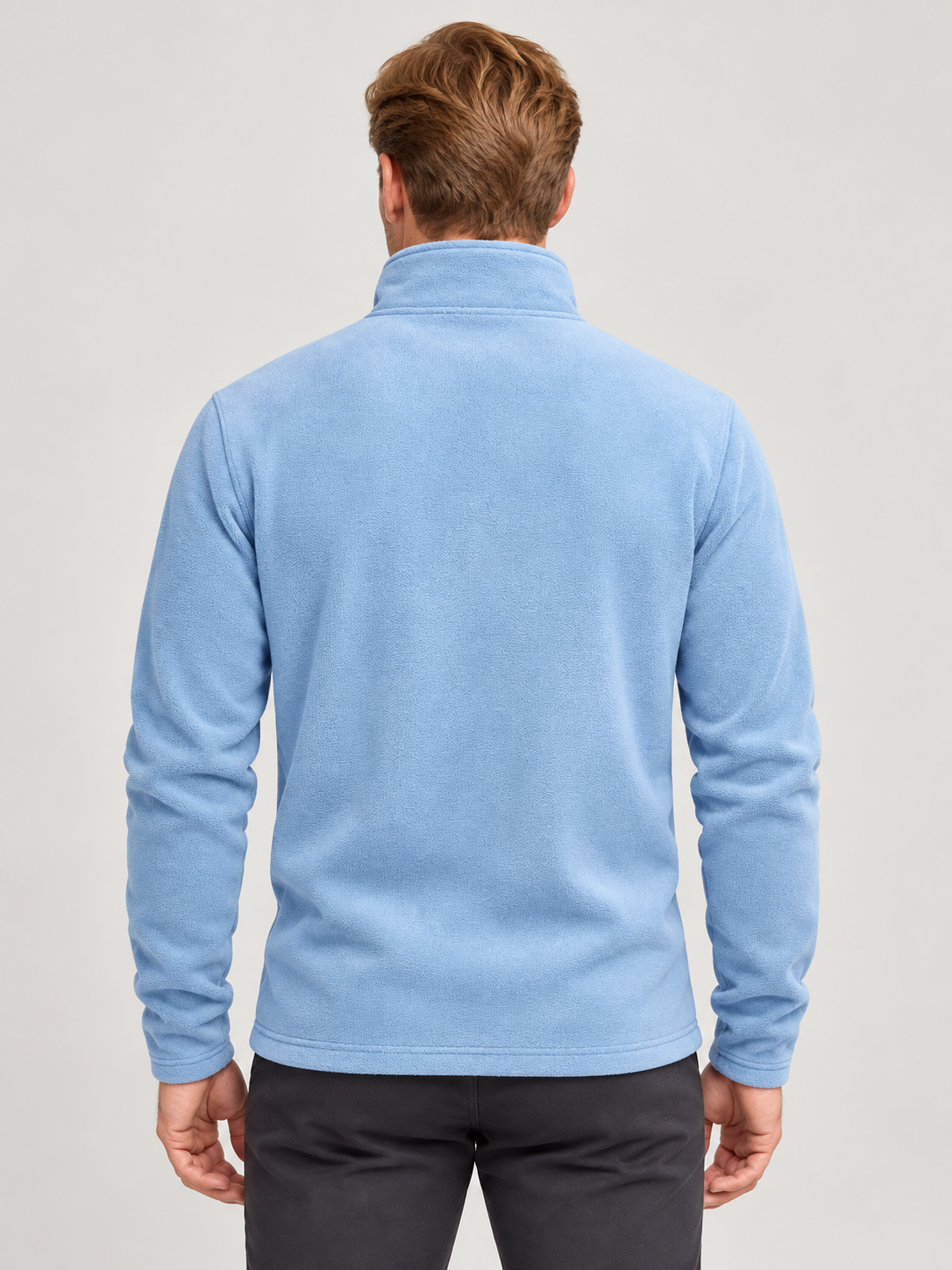 Men’s Quarter-Zip Fleece Jumper – Stand Collar & Regular Fit