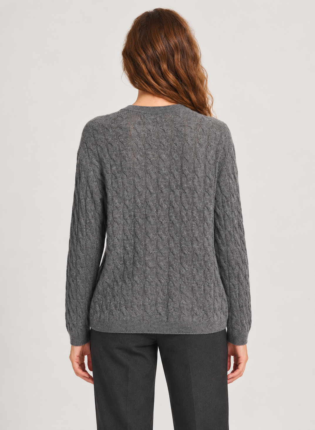 Women’s Jumper In Cashmere With Cable Knit
