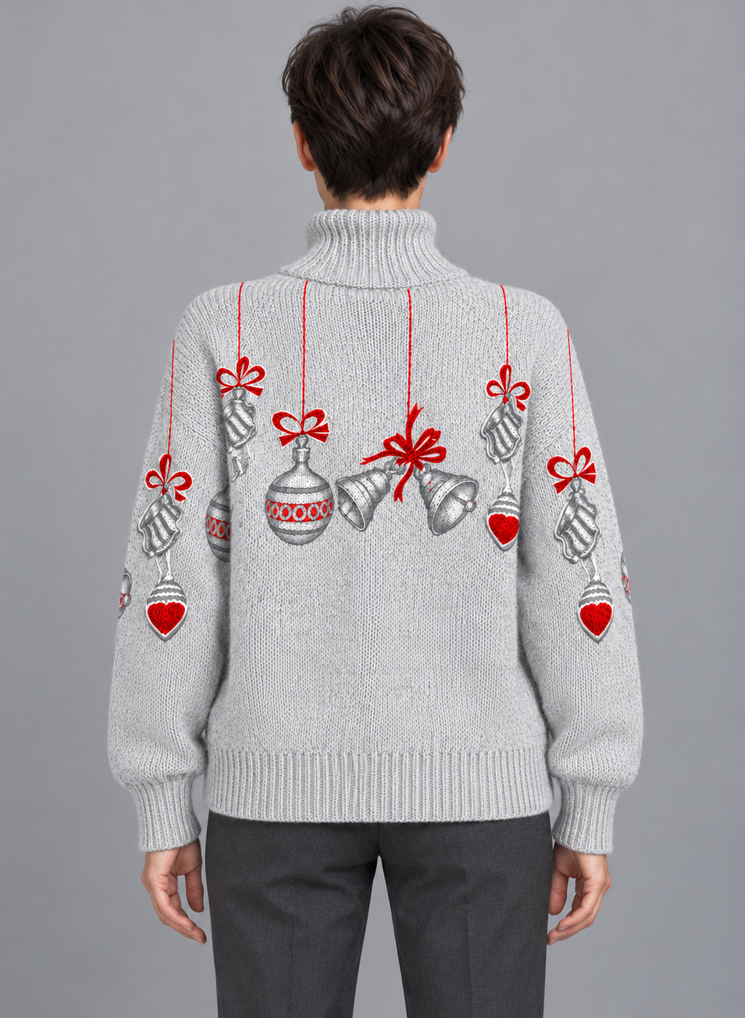 Women’s Christmas Jumper With Baubles And Bows