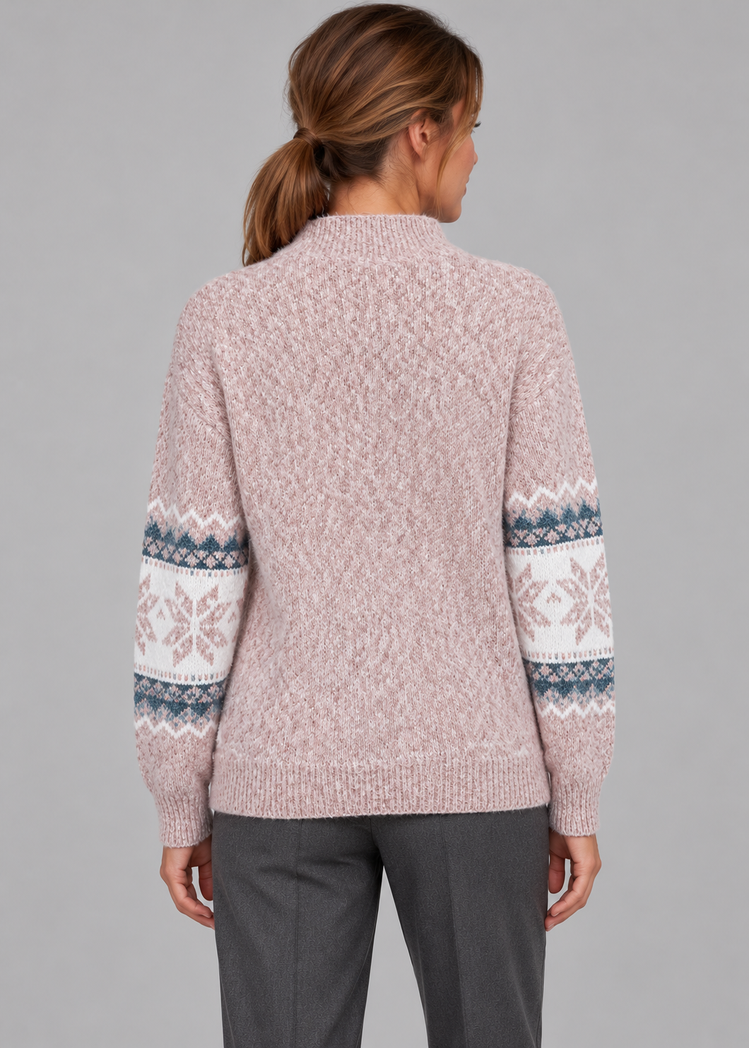 Women’s Christmas Jumper With Snowflake Mock Neck