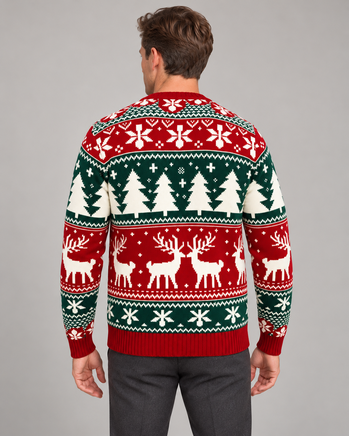 Men’s Christmas Jumper With Fair Isle Reindeer