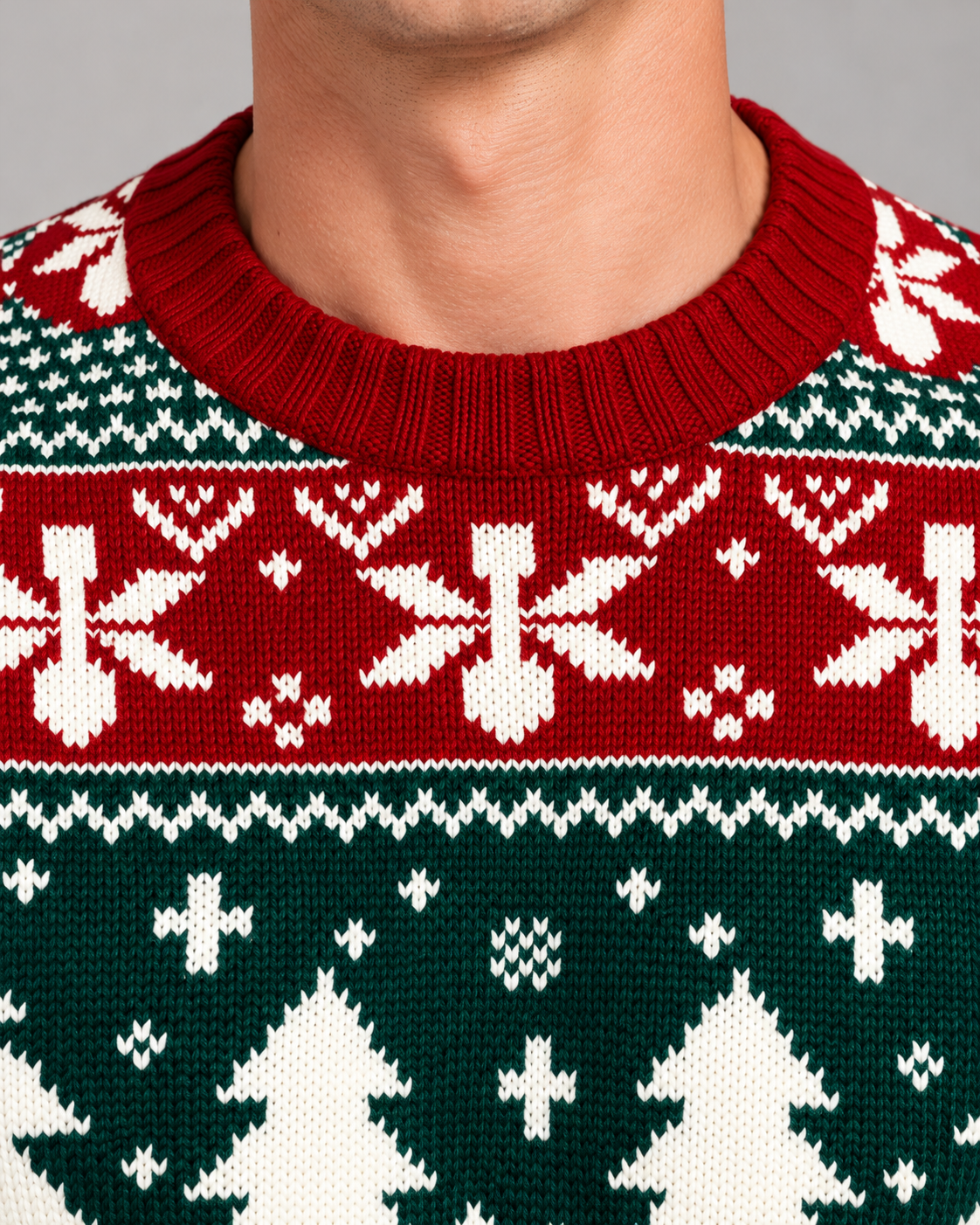 Men’s Christmas Jumper With Fair Isle Reindeer