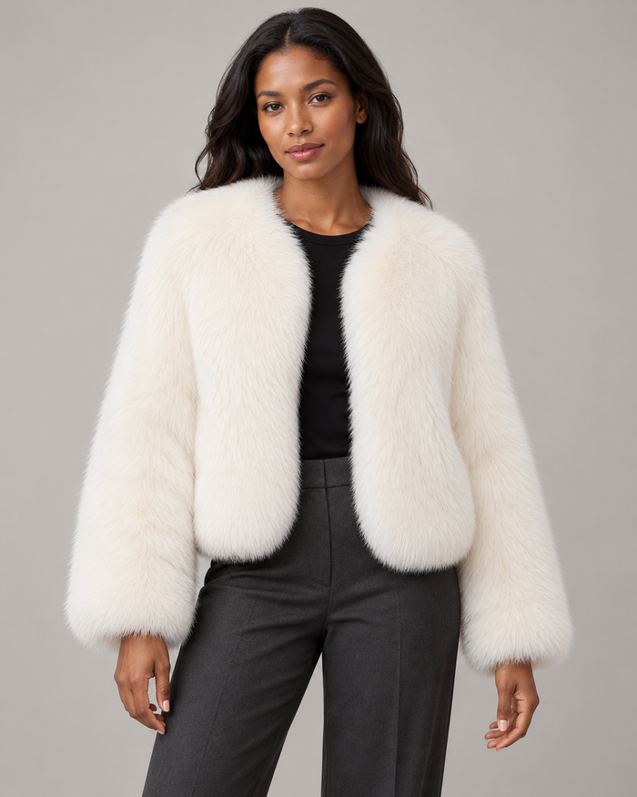 Women’s Faux Fur Jacket With Relaxed Fit