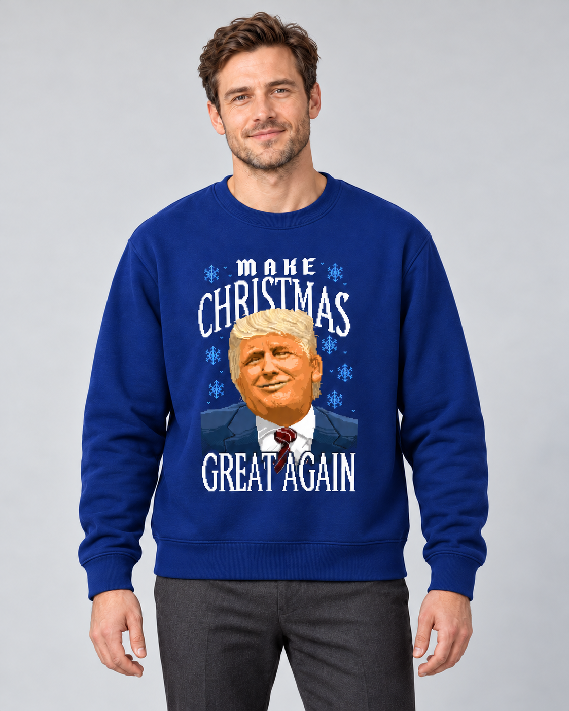 Men’s Christmas Jumper With Trump Graphic