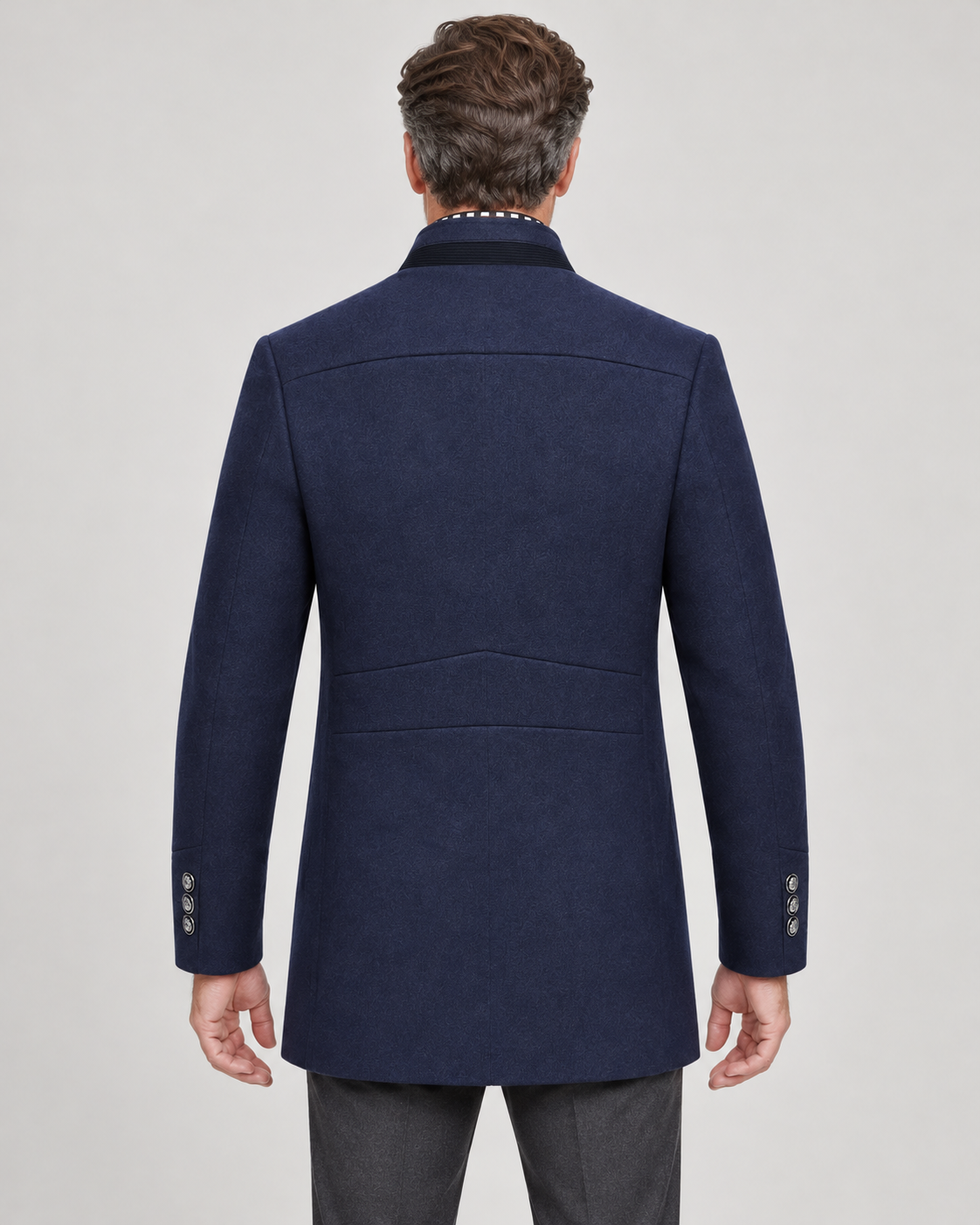 Men’s Pea Coat With Detachable Zip Collar