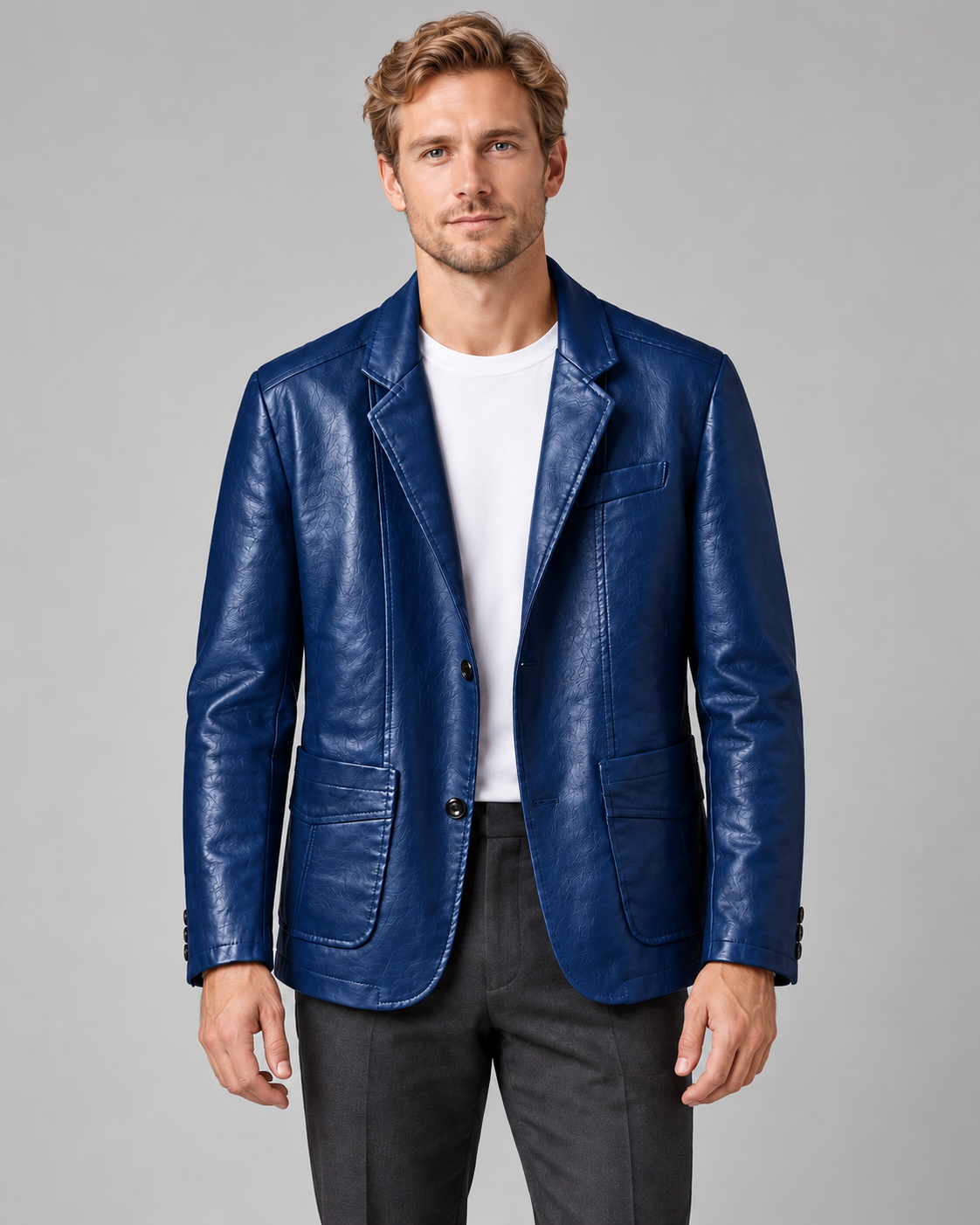 Men’s Jacket In Leather With Lapels