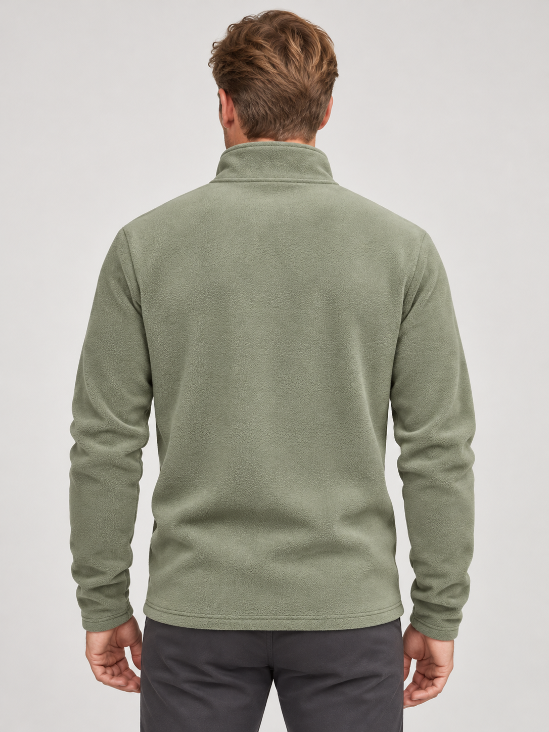 Men’s Quarter-Zip Fleece Jumper – Stand Collar & Regular Fit