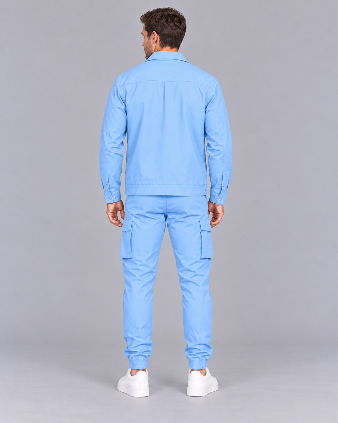 Men's Cargo Jacket and Jogger Set – Collar & Flap Pockets
