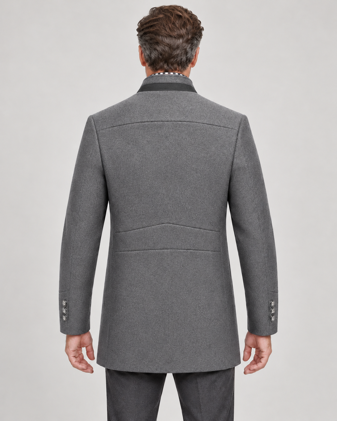 Men’s Pea Coat With Detachable Zip Collar