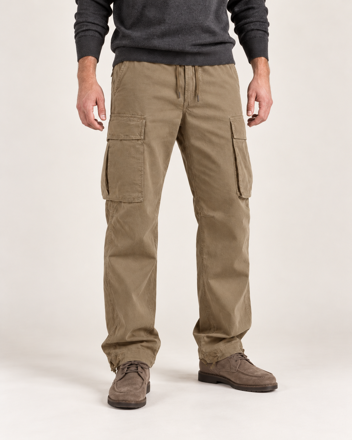 Men’s Cargo Trousers – Relaxed Fit & Drawstring Waist