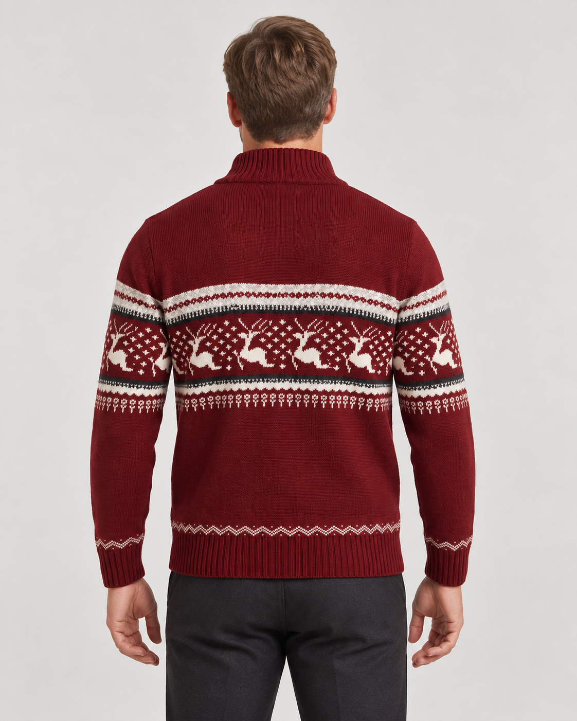 Men’s Christmas Jumper With Half-Zip Neck