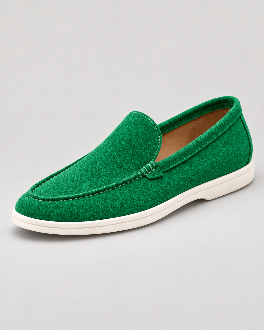 Men’s Loafers – Suede-Look Slip-On Shoes with Contrast Sole