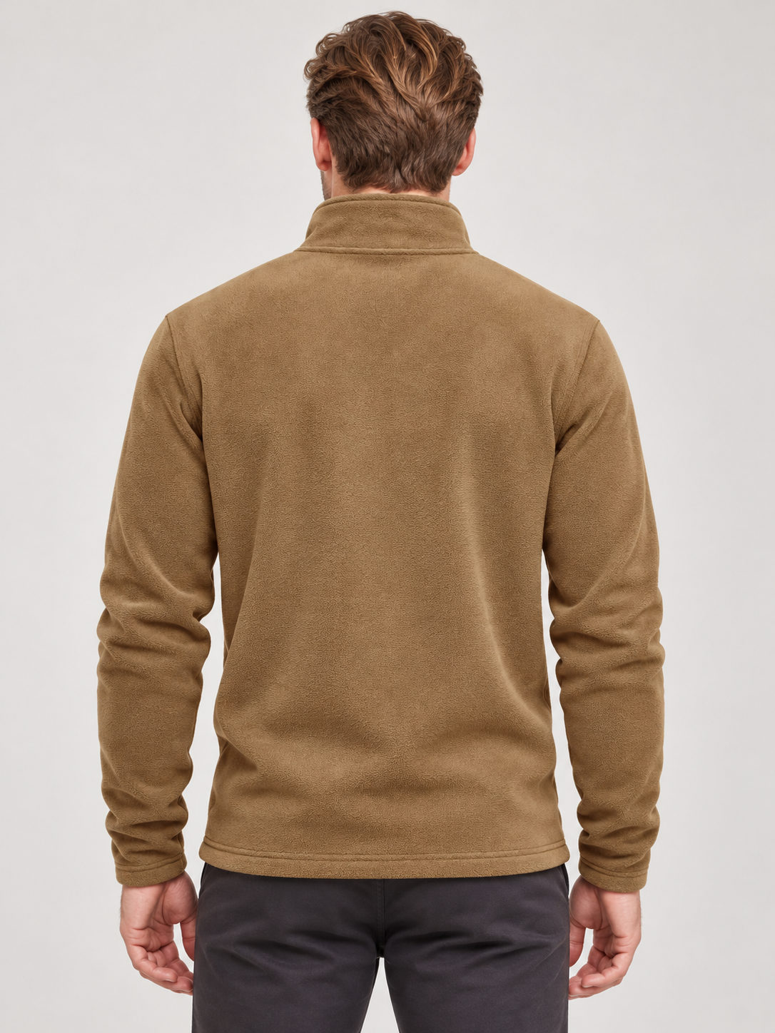 Men’s Quarter-Zip Fleece Jumper – Stand Collar & Regular Fit