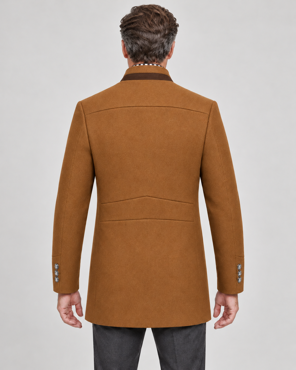 Men’s Pea Coat With Detachable Zip Collar