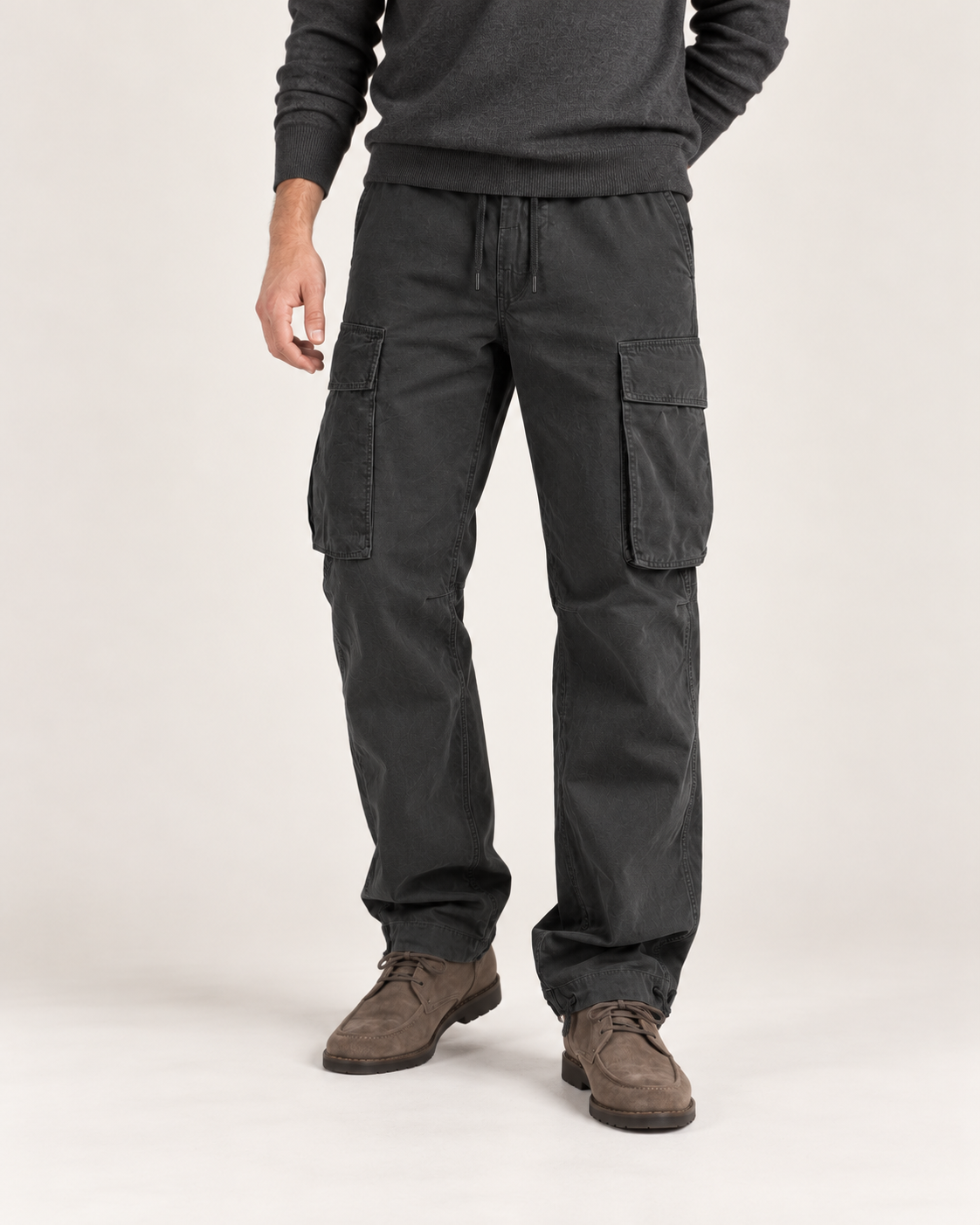 Men’s Cargo Trousers – Relaxed Fit & Drawstring Waist