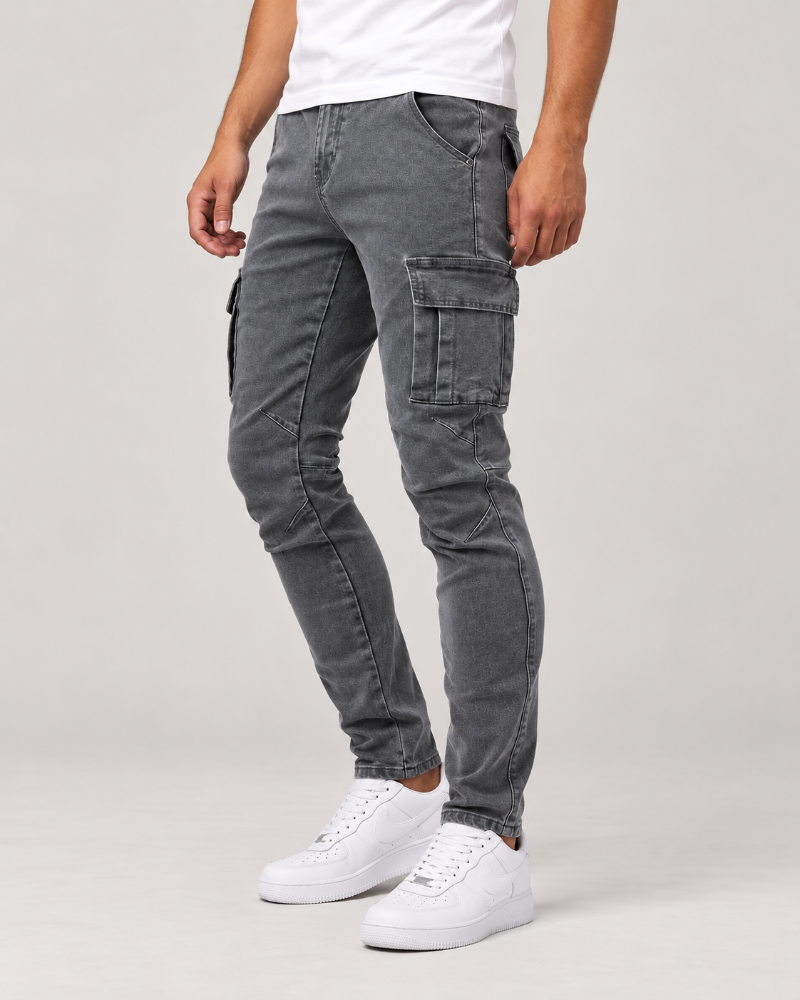 Men’s Cargo Trousers – Stretch Denim & Streamlined Fit