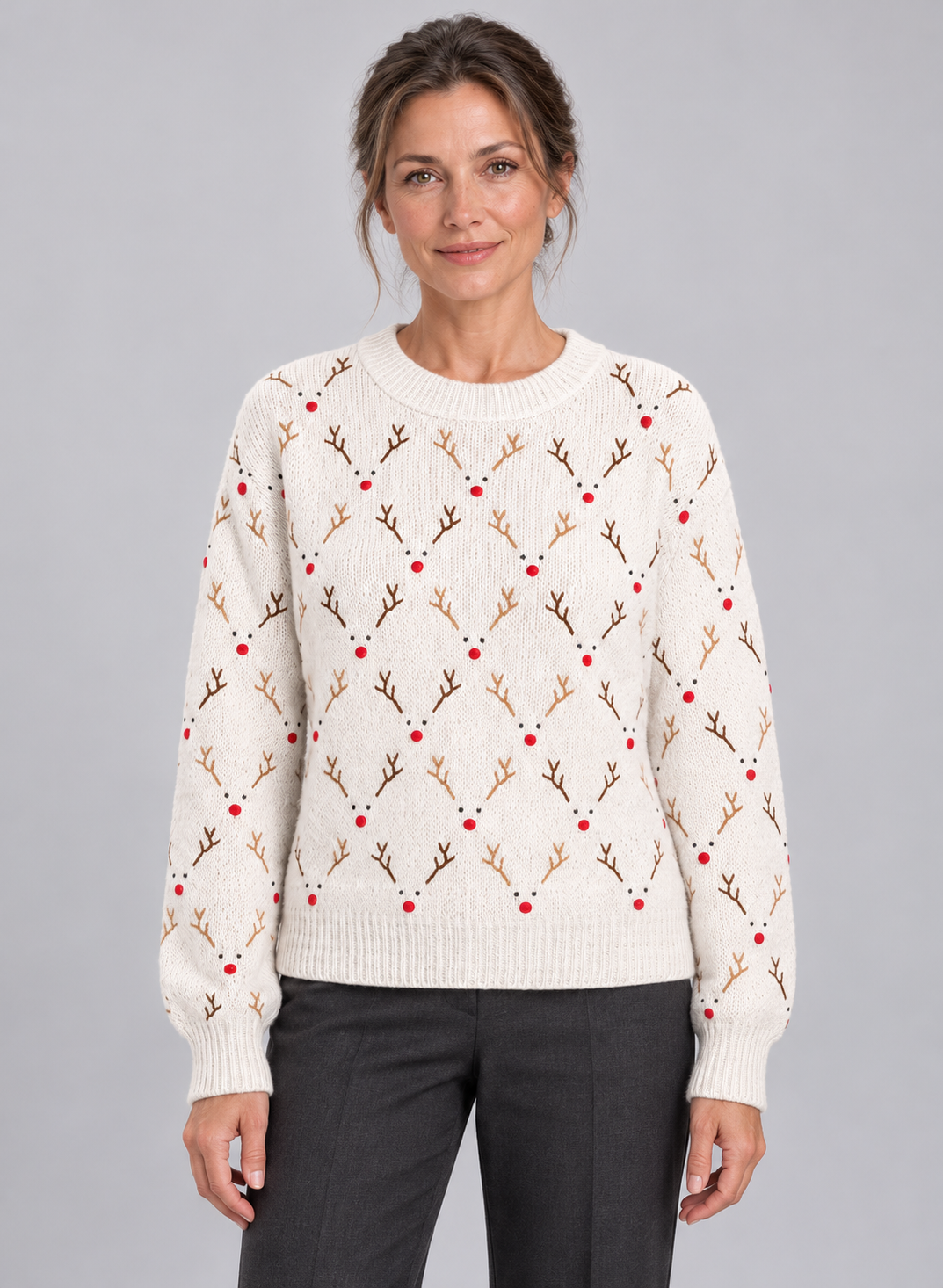 Women’s Christmas Jumper With Reindeer Knit