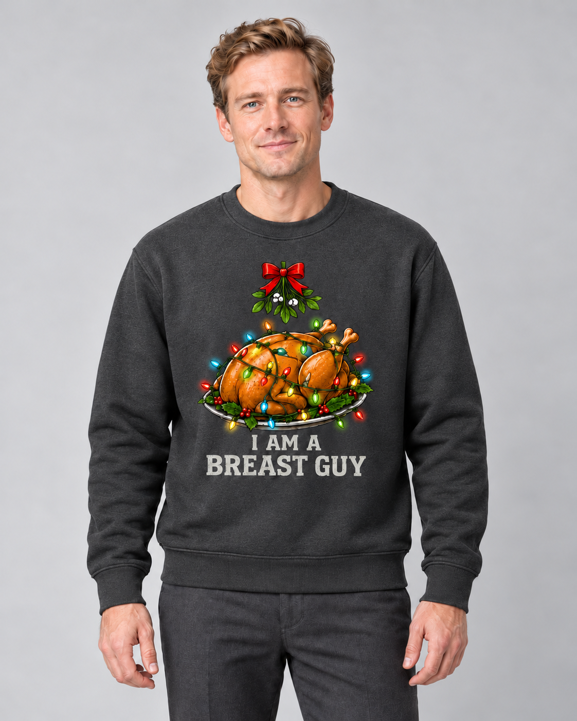 Men’s Christmas Jumper With Funny Turkey Graphic