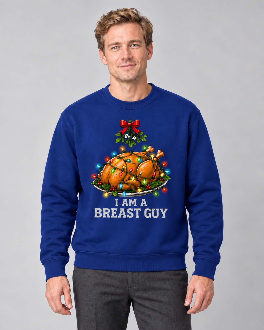 Men’s Christmas Jumper With Funny Turkey Graphic