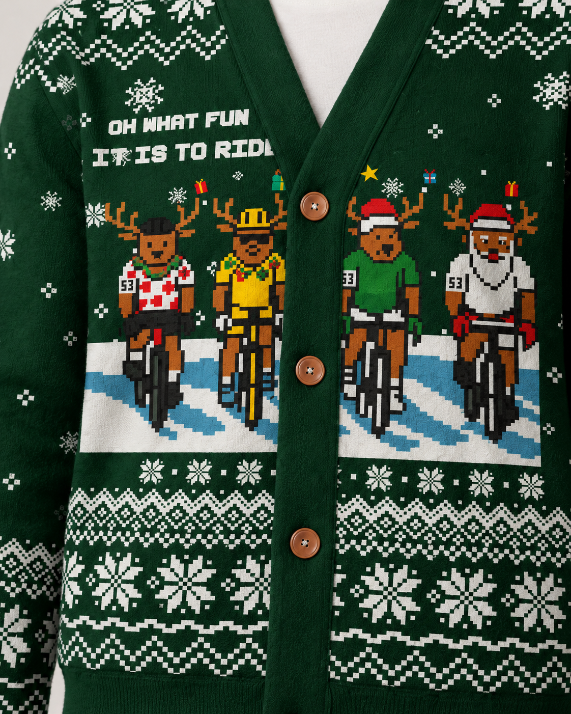 Men’s Cardigan With Christmas Reindeer Print