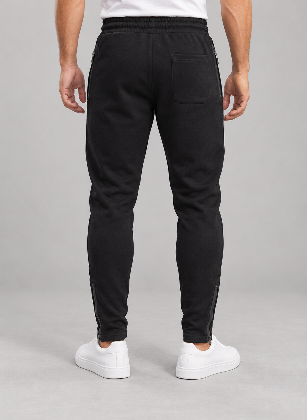 Men’s Joggers With Pintucks And Zip Hems