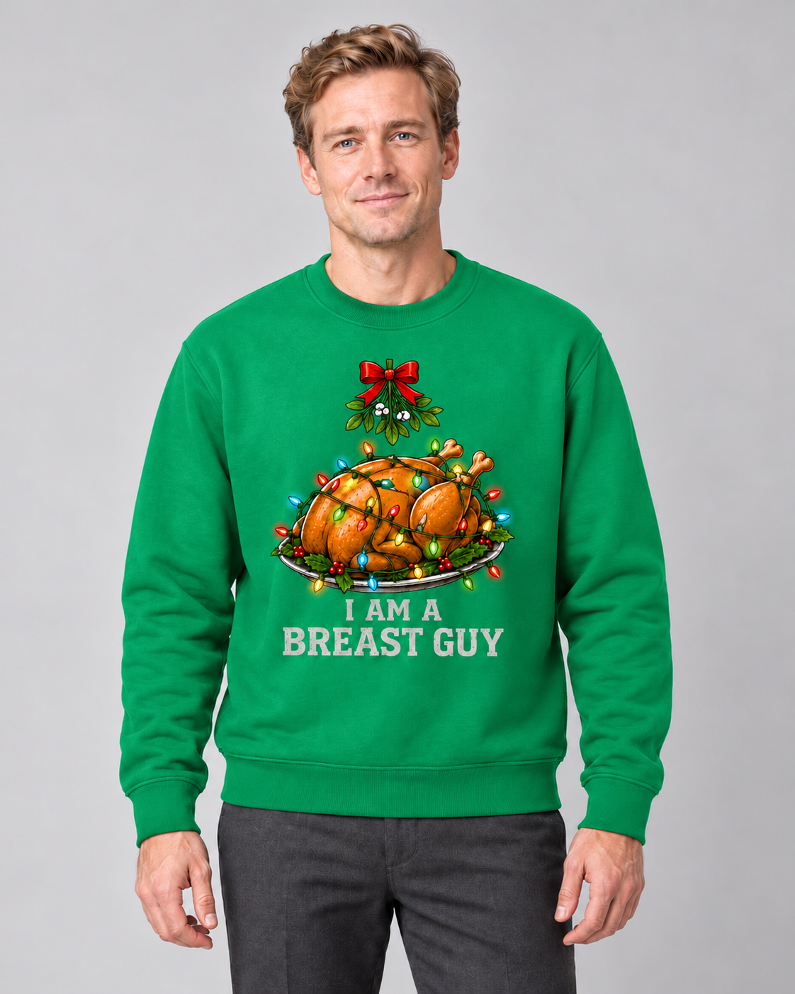 Men’s Christmas Jumper With Funny Turkey Graphic