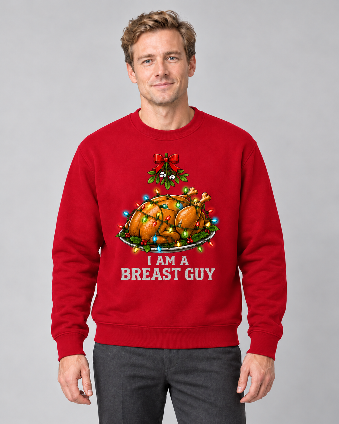 Men’s Christmas Jumper With Funny Turkey Graphic