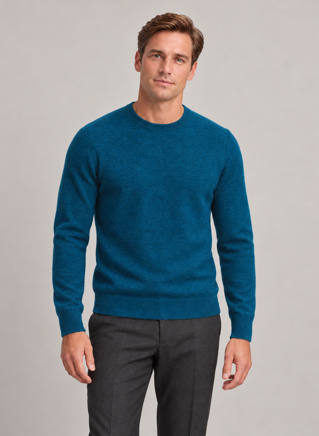Men’s Jumper In Cashmere With Crew Neck