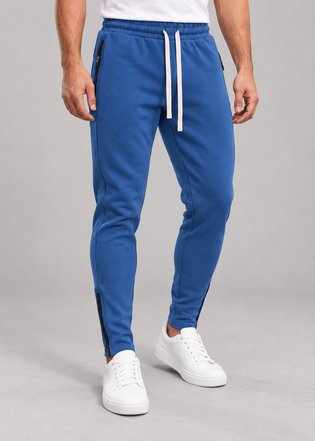 Men’s Joggers With Pintucks And Zip Hems