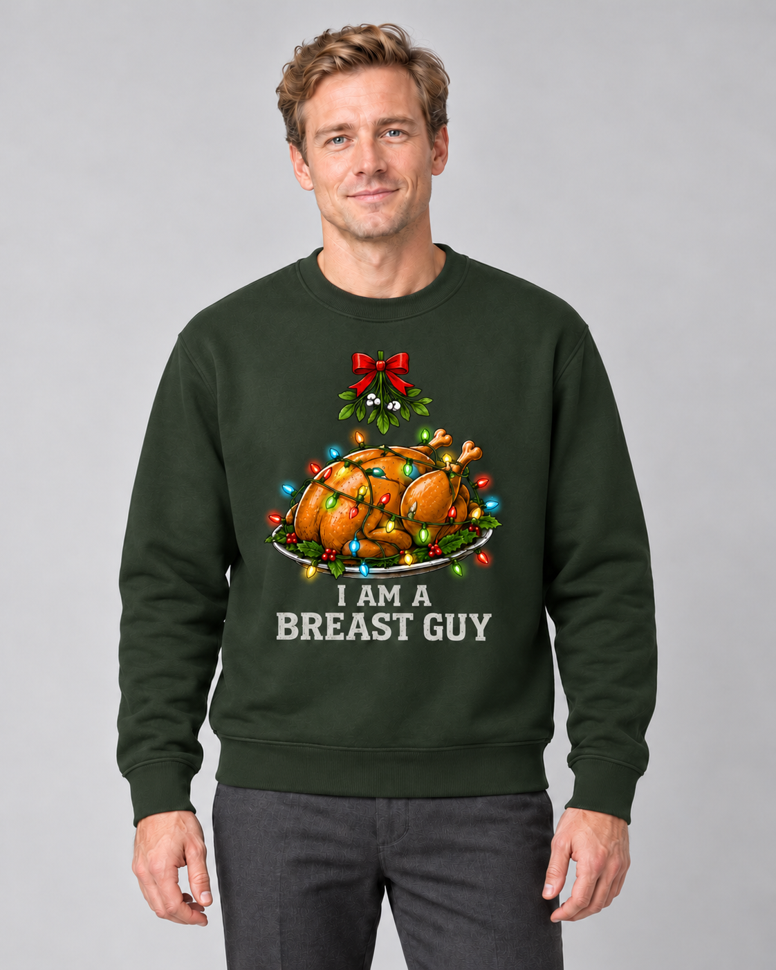 Men’s Christmas Jumper With Funny Turkey Graphic
