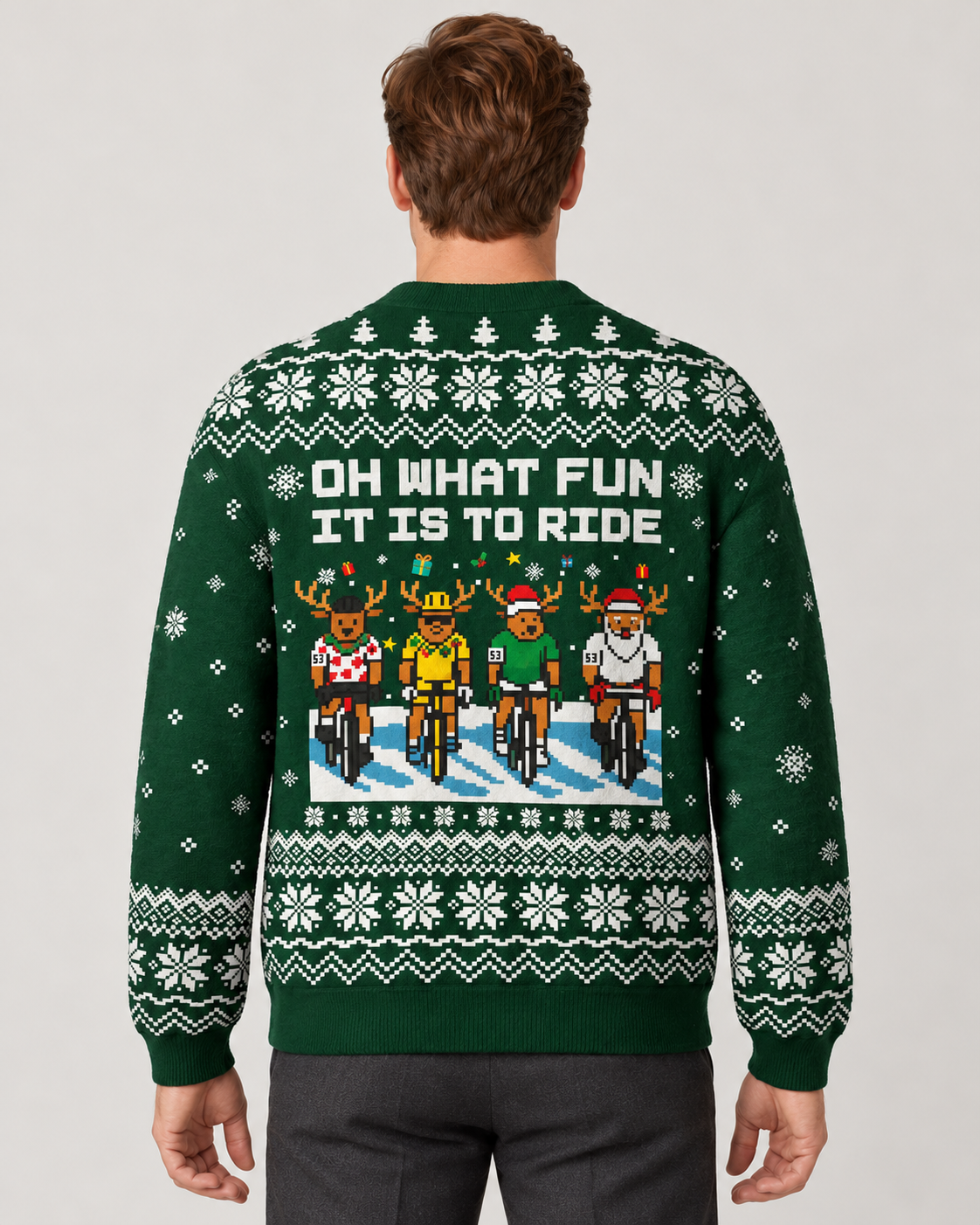 Men’s Cardigan With Christmas Reindeer Print