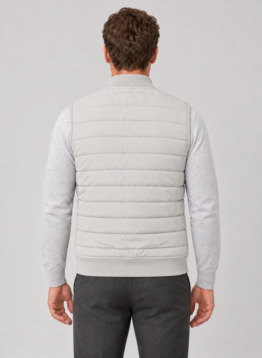 Men’s Gilet With Quilted Zip Front