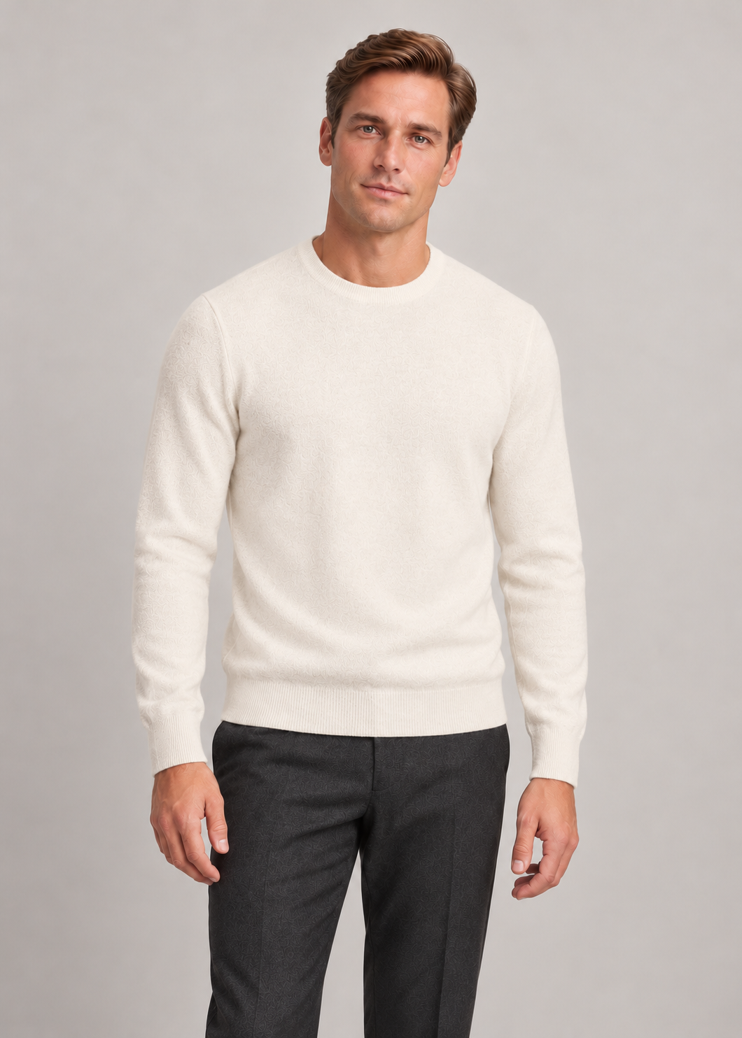 Men’s Jumper In Cashmere With Crew Neck