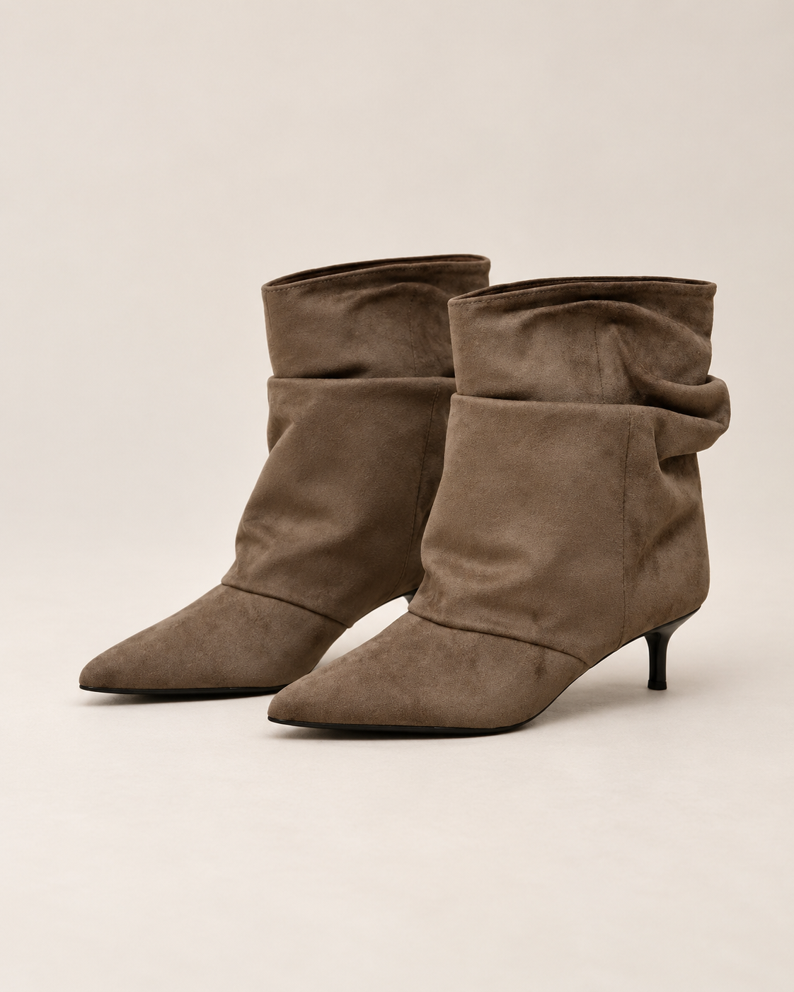 Women’s Ankle Boots With Slouchy Shaft And Slim Heel