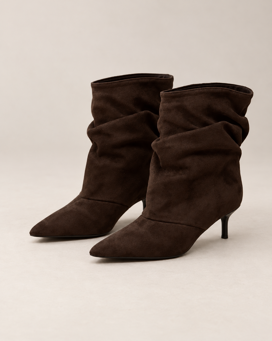 Women’s Ankle Boots With Slouchy Shaft And Slim Heel