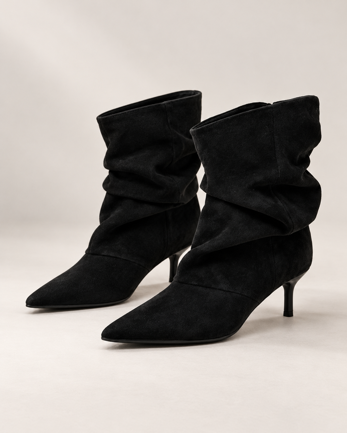 Women’s Ankle Boots With Slouchy Shaft And Slim Heel