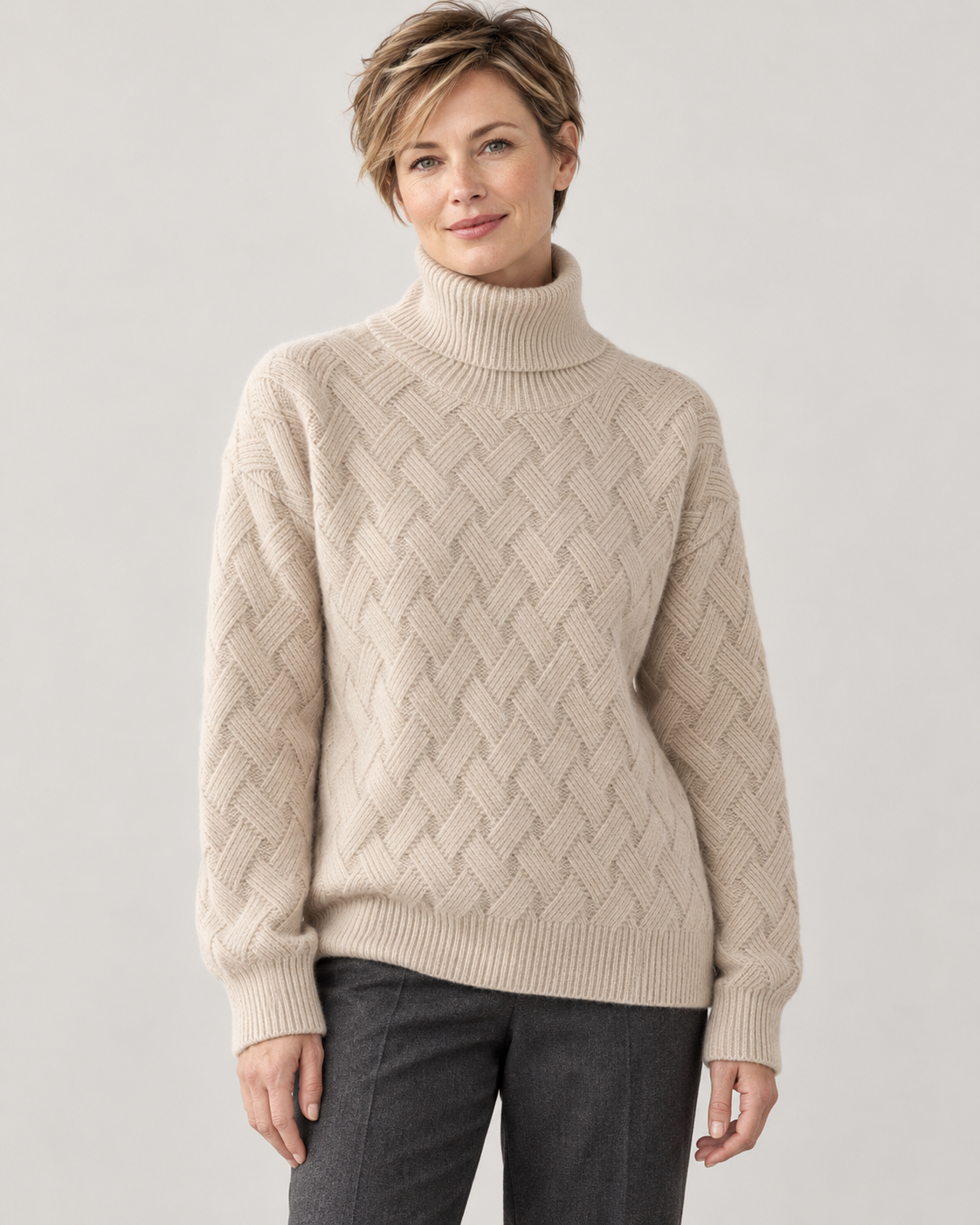 Women’s Jumper With Textured Roll Neck