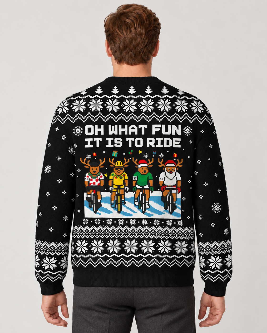 Men’s Cardigan With Christmas Reindeer Print