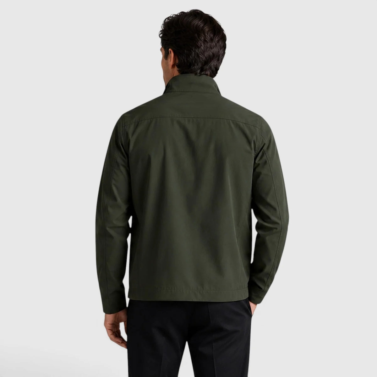 Men's Lightweight Zip-Up Jacket – Stand Collar Smart Casual