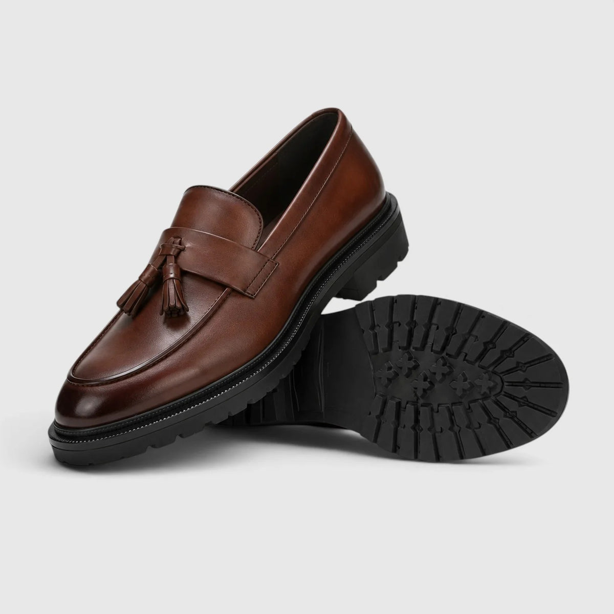 Men's Leather Tassel Loafers – Smart Casual Slip-On Shoes
