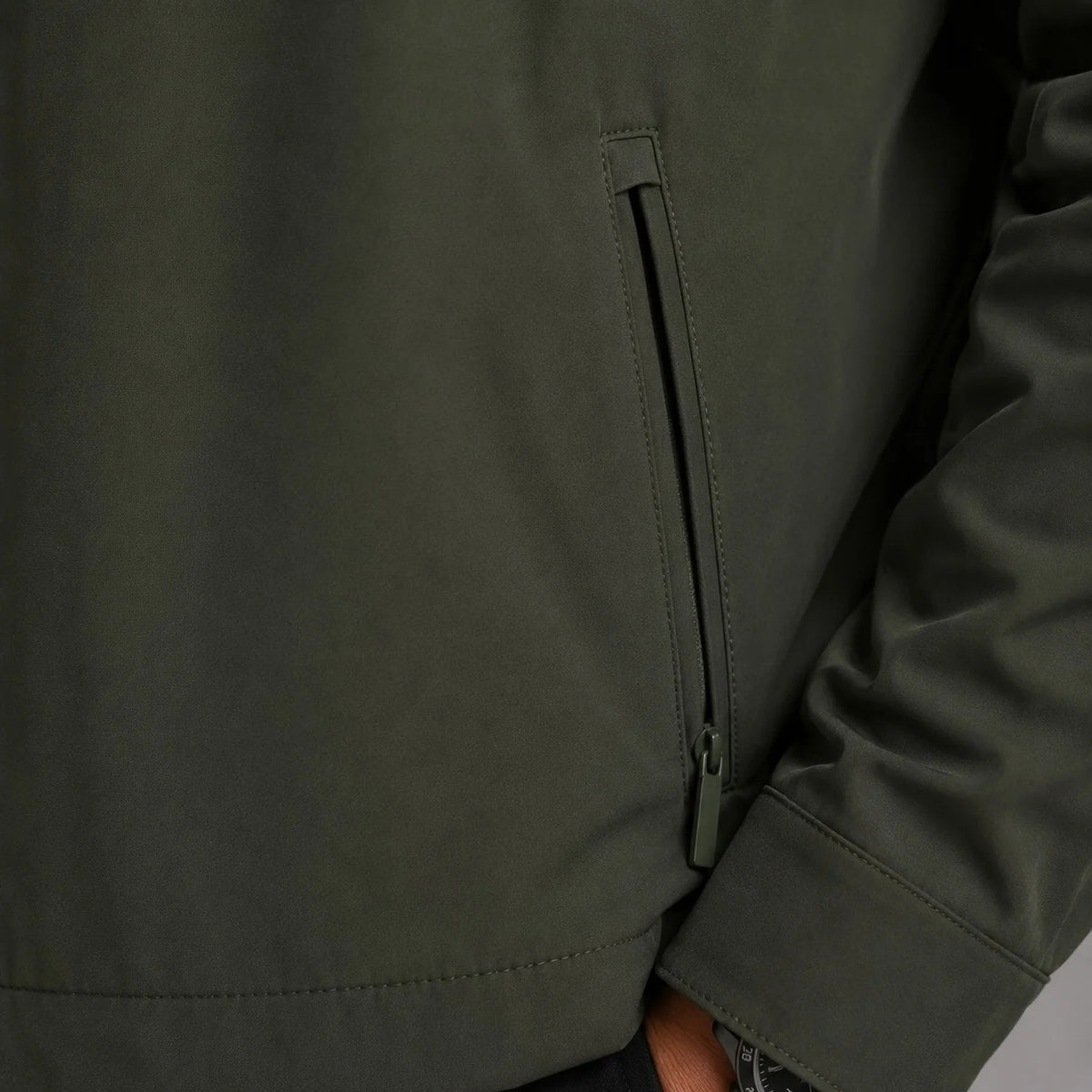 Men's Lightweight Zip-Up Jacket – Stand Collar Smart Casual