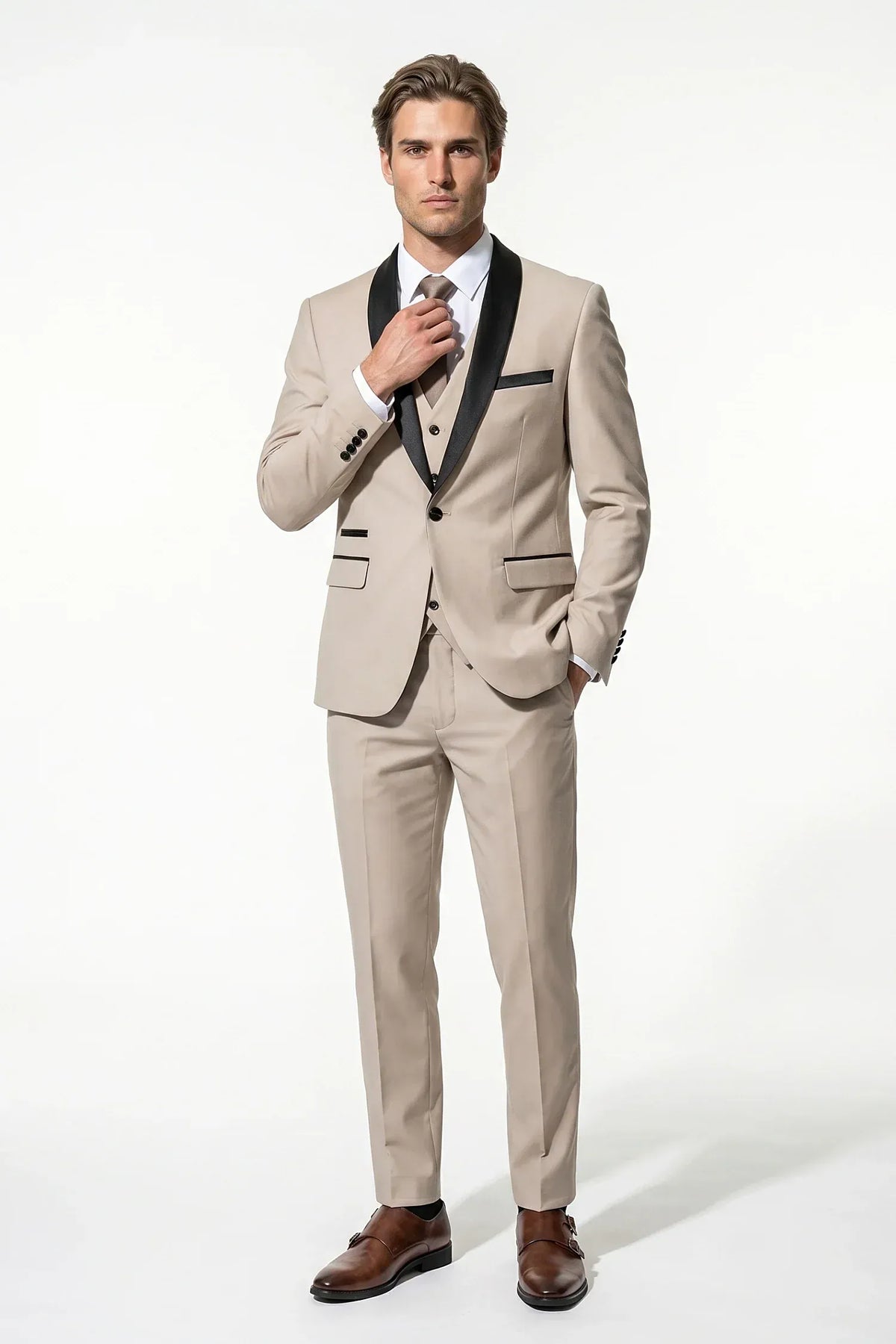 Men's Three-Piece Suit – Modern Slim-Fit Blazer, Waistcoat & Trousers