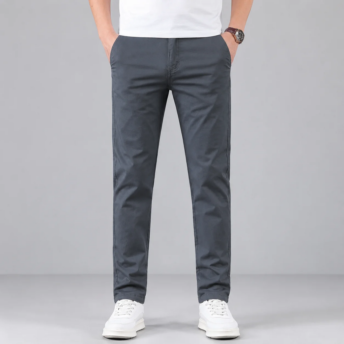 Men's Slim-Fit Straight-Leg Work Trousers