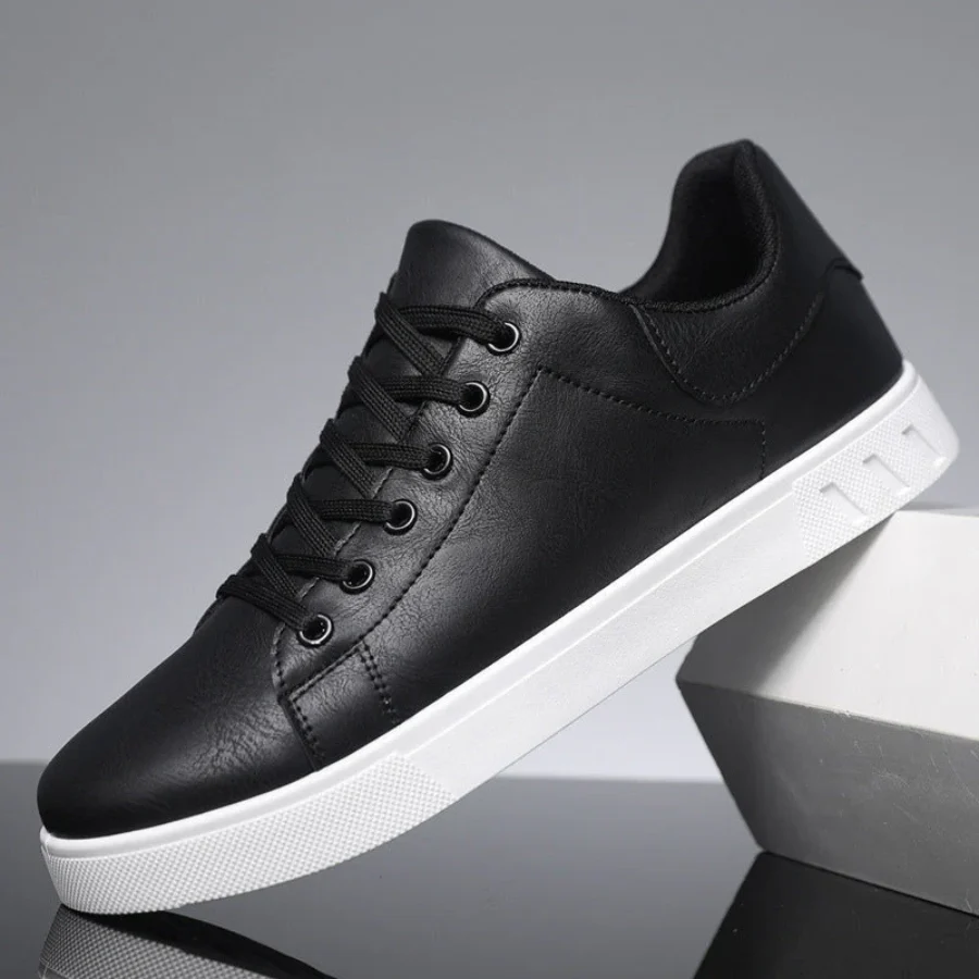 Men's Leather Lace-Up Trainers