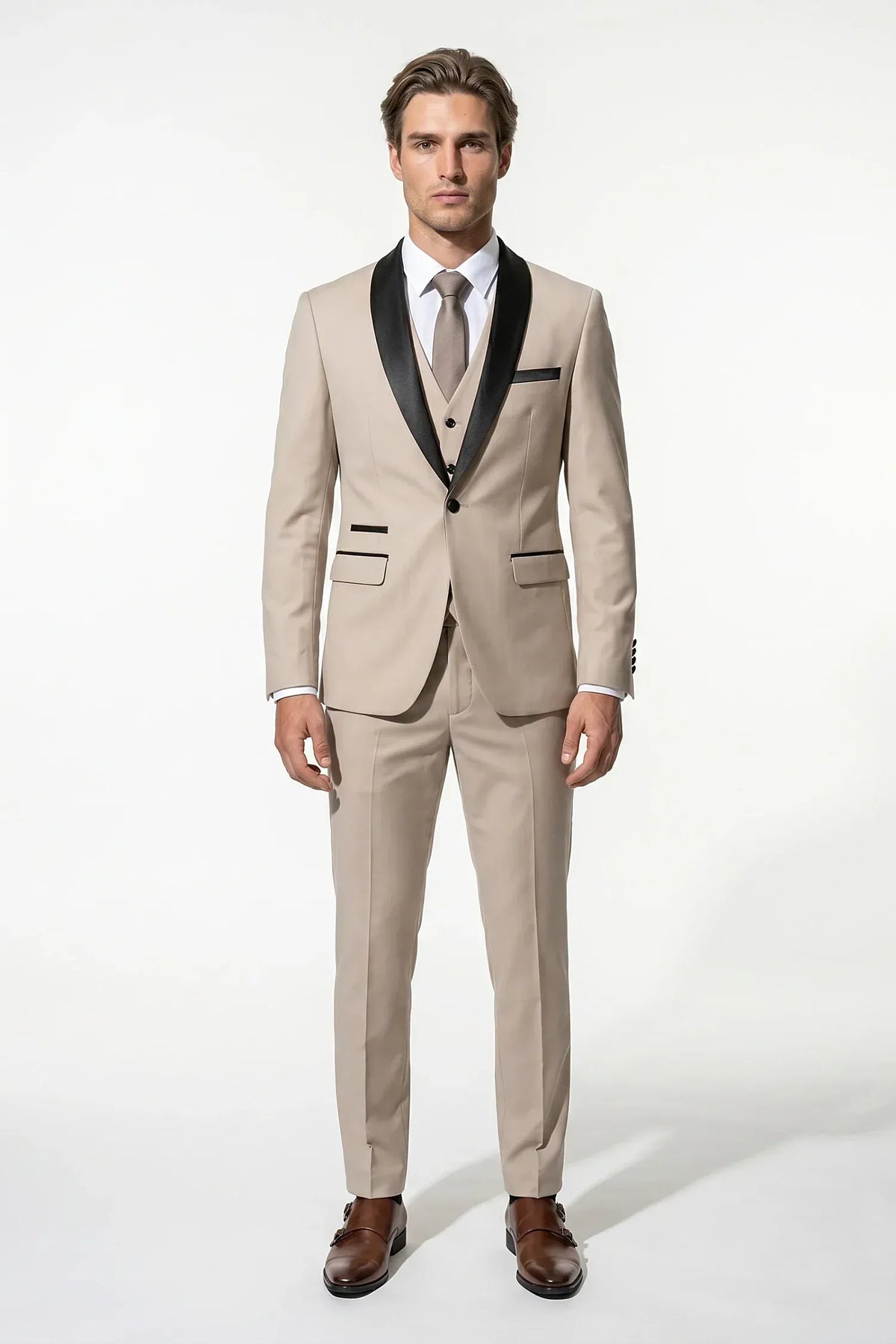 Men's Three-Piece Suit – Modern Slim-Fit Blazer, Waistcoat & Trousers