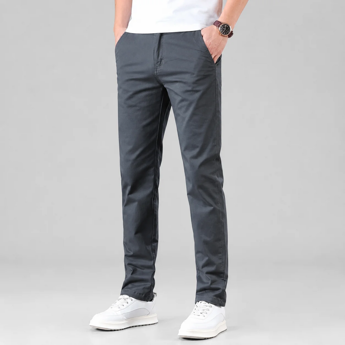 Men's Slim-Fit Straight-Leg Work Trousers